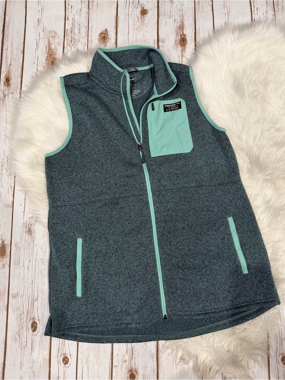Women's L.L.Bean Sweater Fleece Long Vest Large Regular